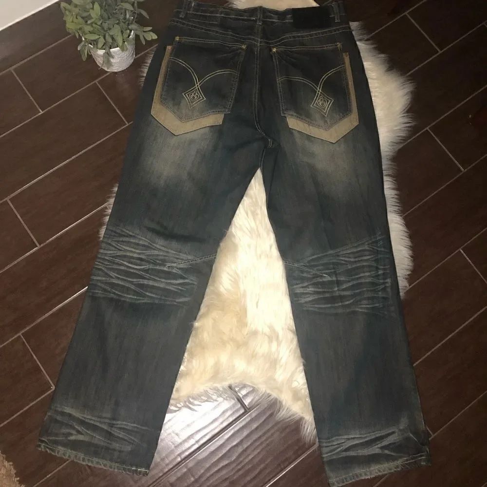 Eight732 distressed washed denim sz 38X34 - Picture 3 of 11